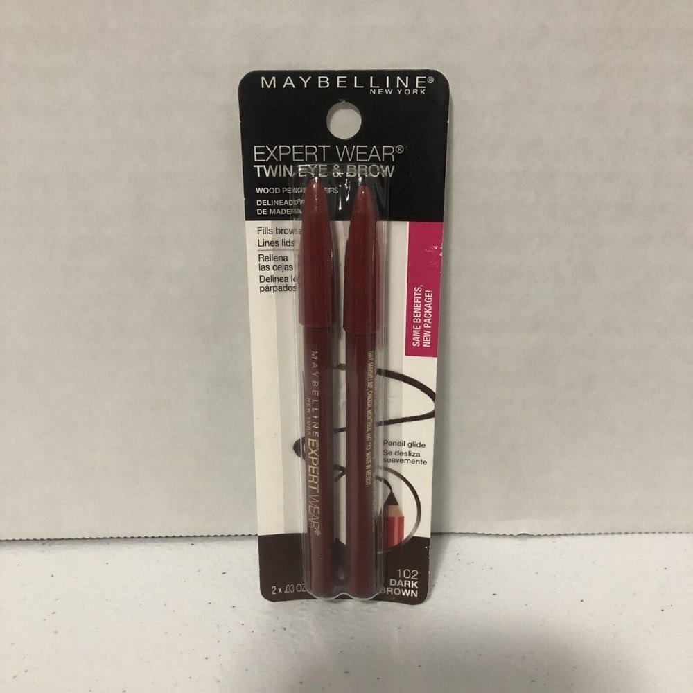Maybelline New York Expert Wear Twin Eye & Brow Pencil Dark Brown 102 2ct